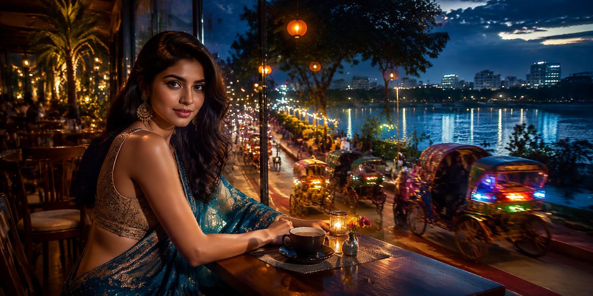 ঢাকায় রিকশার পাশে রিবেট বোনাস উপভোগ করছেন একজন ব্যবহারকারী