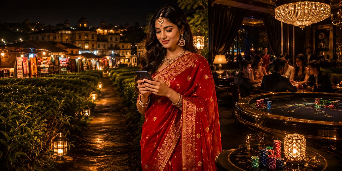 রাজশাহীতে শাড়ি পরা একজন নারী মোবাইলে পেমেন্ট করছেন
